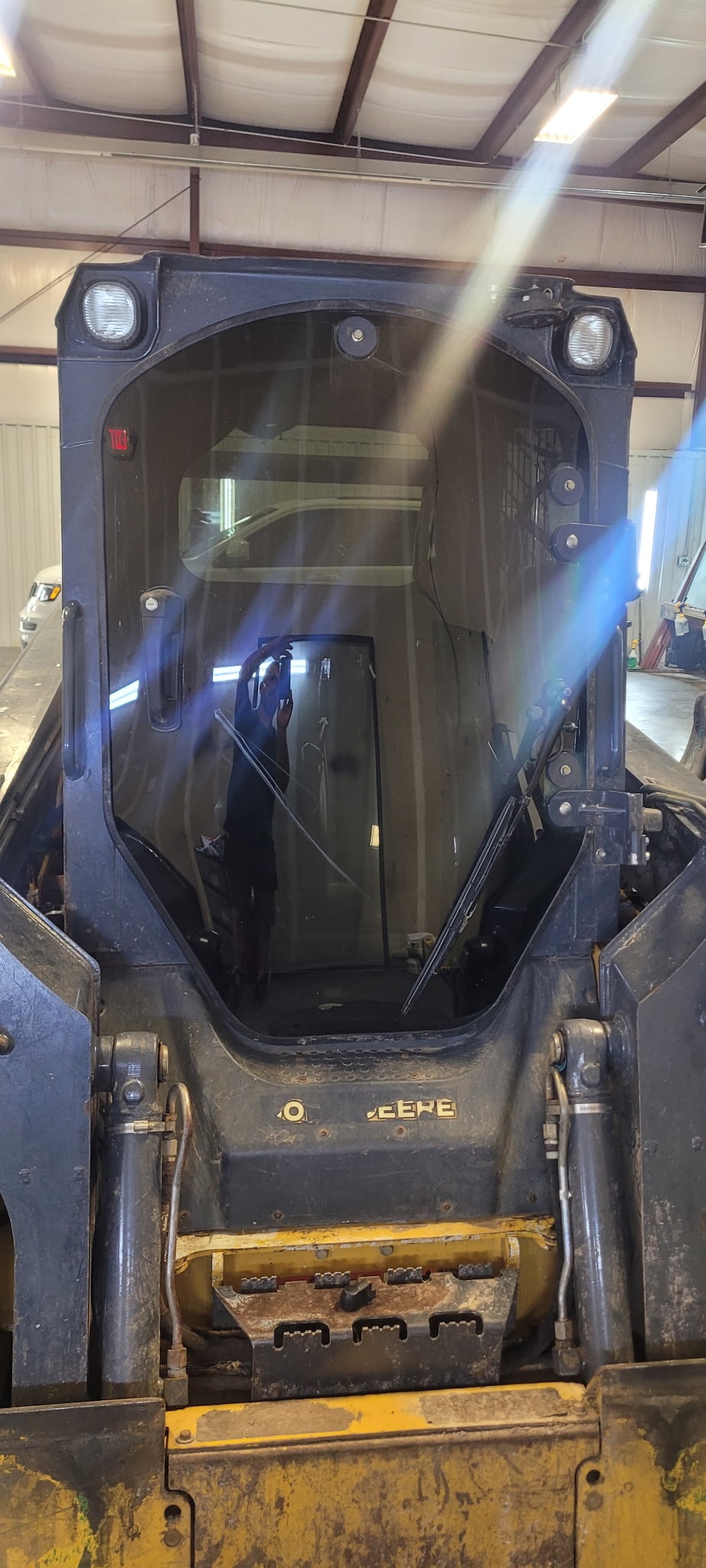 John Deere skid steer loader interior