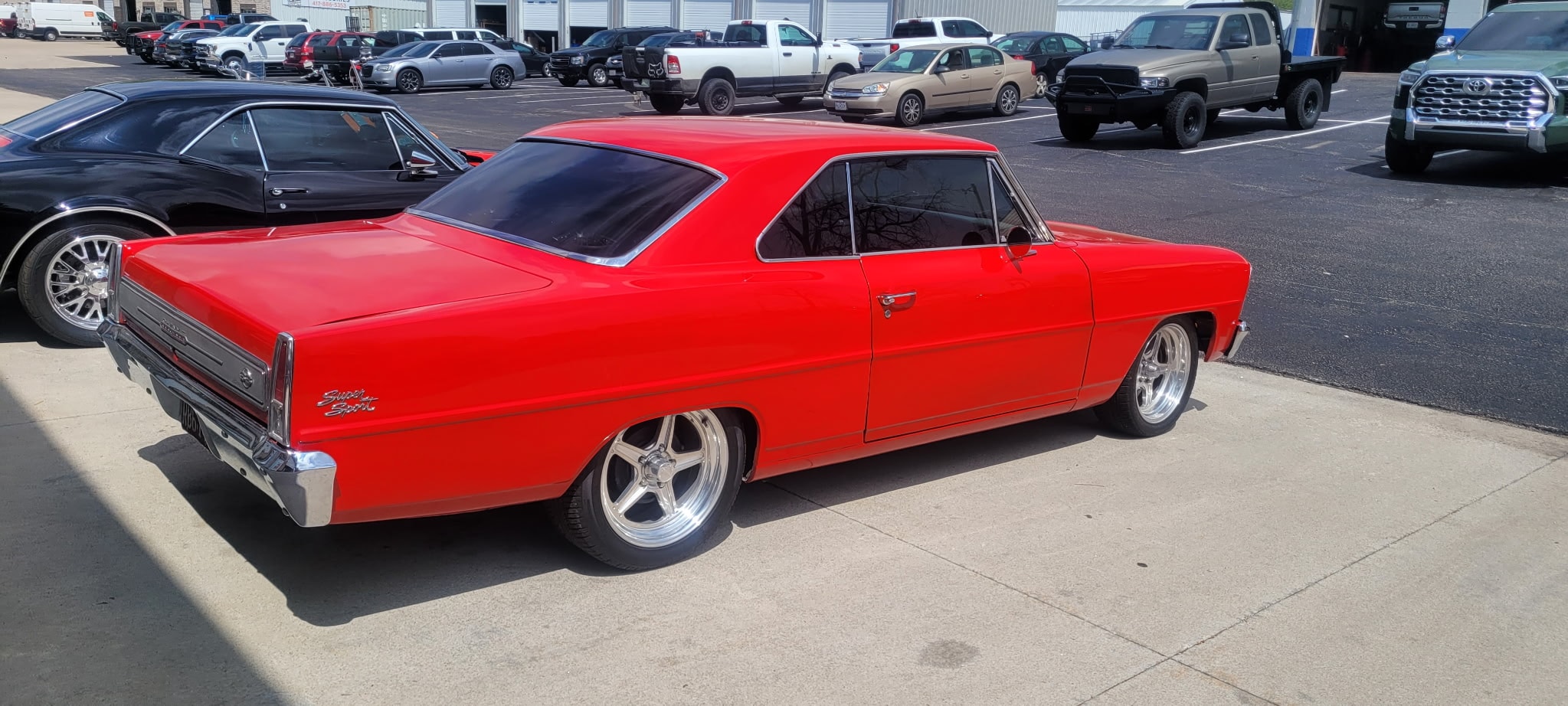Red classic muscle car